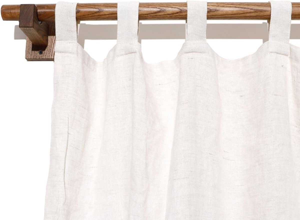 Houten Gordijnroede - Enkele Paal - Raambekleding Ophangen - Massief Hout - 100 cm - Walnoot