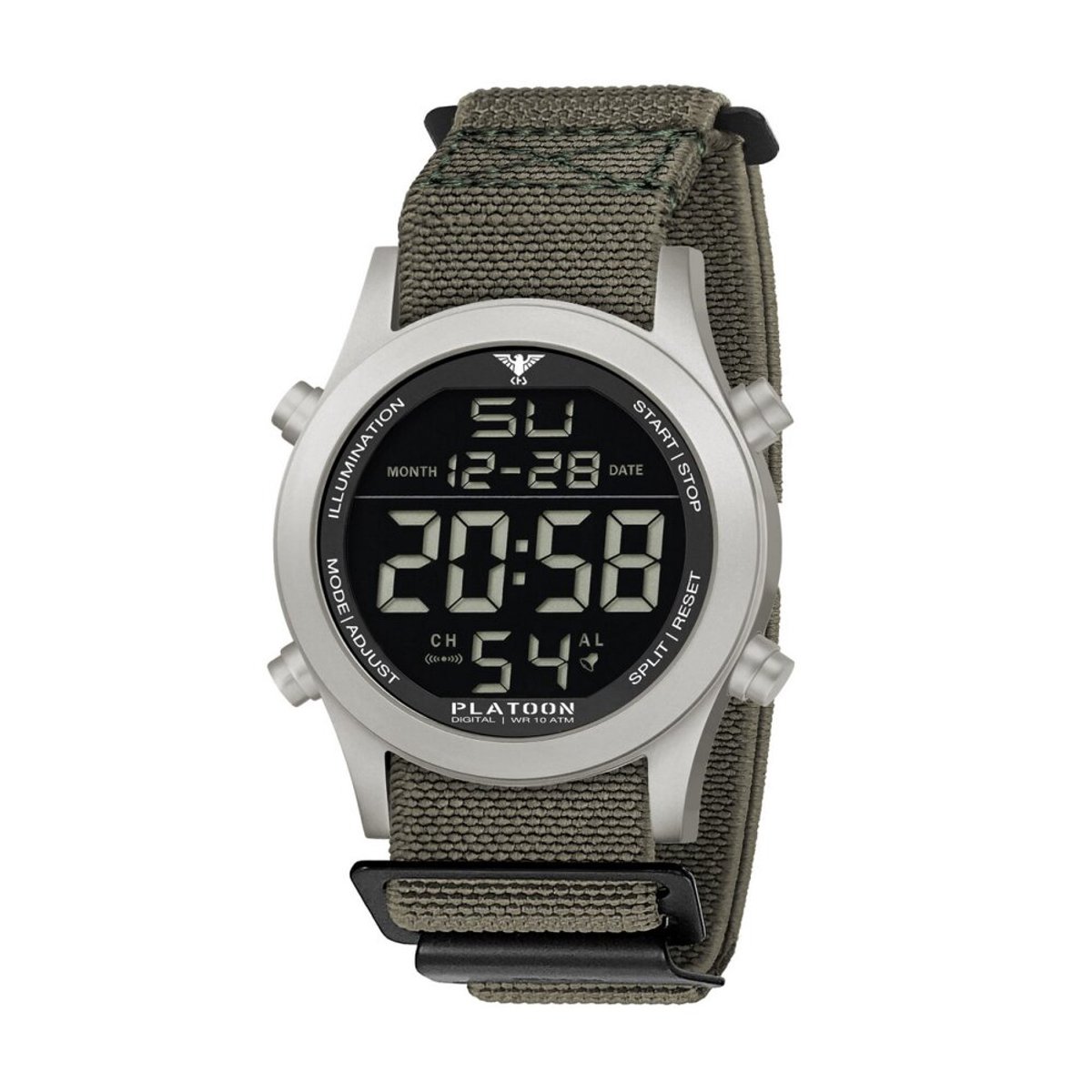 KHS - KHS.PLASD.DFSGO - Polshorloge - Heren - Kwarts - PLATOON Steel Digital