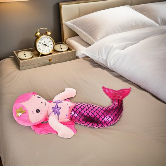 Zeemeermin Pluche Pop - Knuffeldier Speelgoed - Kamer Decoratie - Zacht Katoen Materiaal - 46x29x10.5cm - Rood — afbeelding 3
