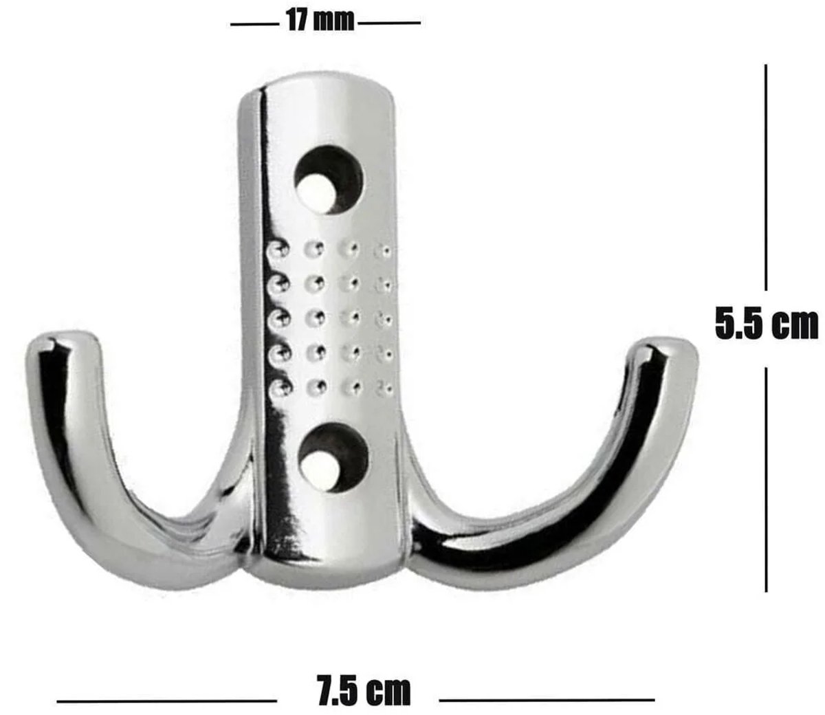 Kapstok Haak – Metalen Wandhaak – Dubbele Jas Haak – Wand/Kapstok/Deur/Badkamer Hanger – H