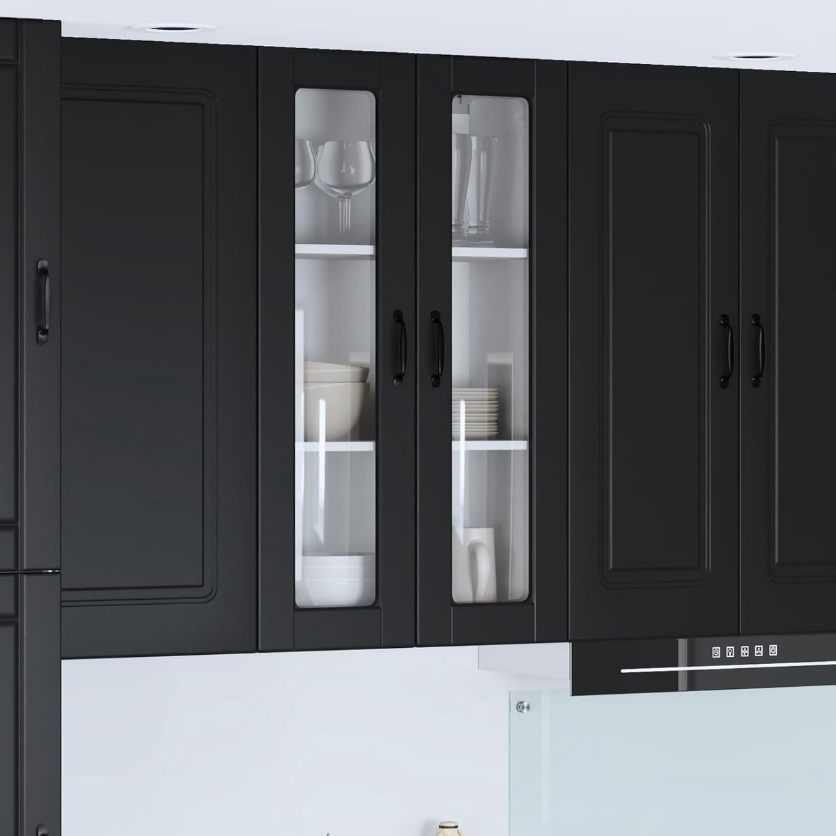 Keukenkast Rek - Opbergkast Keuken - Efficiënt Opbergen - Vrijhangend Design - 60x31x100 cm - Zwart