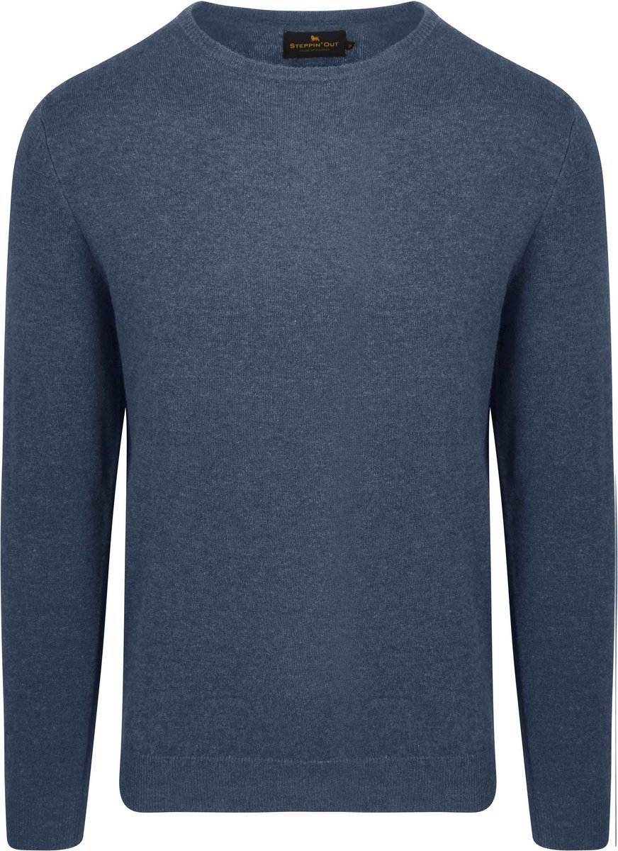 Steppin' Out Trui Merinowol Kobaltblauw - Maat L - Heren - Pullovers