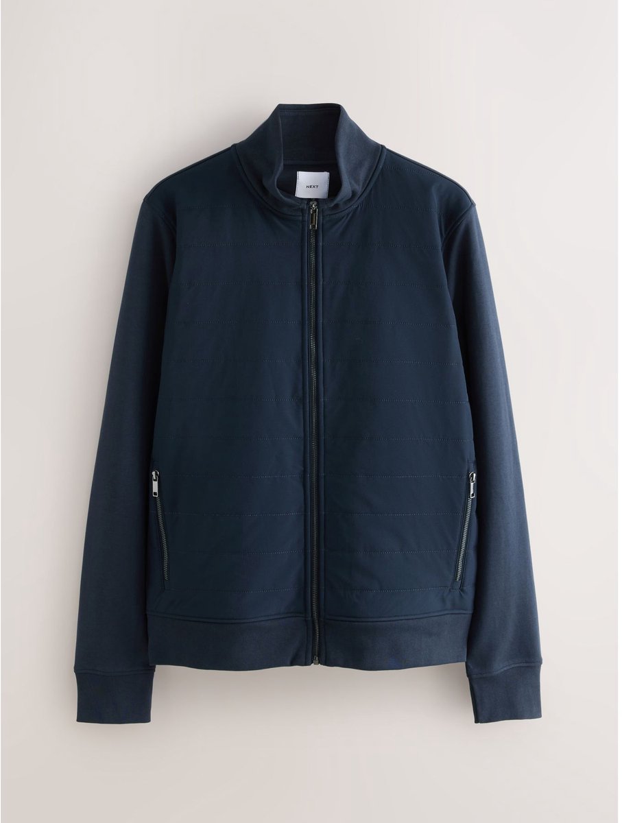 Next - Heren - Zonder capuchon. - Hybrid Full Zip Jacket - Blauw