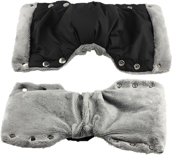 Kinderwagen Hand Muff - Wanten Kinderwagen - Winterse Uitjes - Spatwaterdicht Winddicht - 16 x 21 x 6 cm - Grijs — afbeelding 4