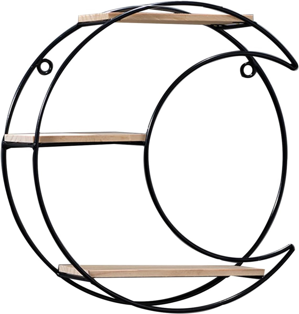 Metalen Wandrek - Decoratie Plank - Woonkamer Keuken - Houten Vloeren - 29x10cm - Zwart