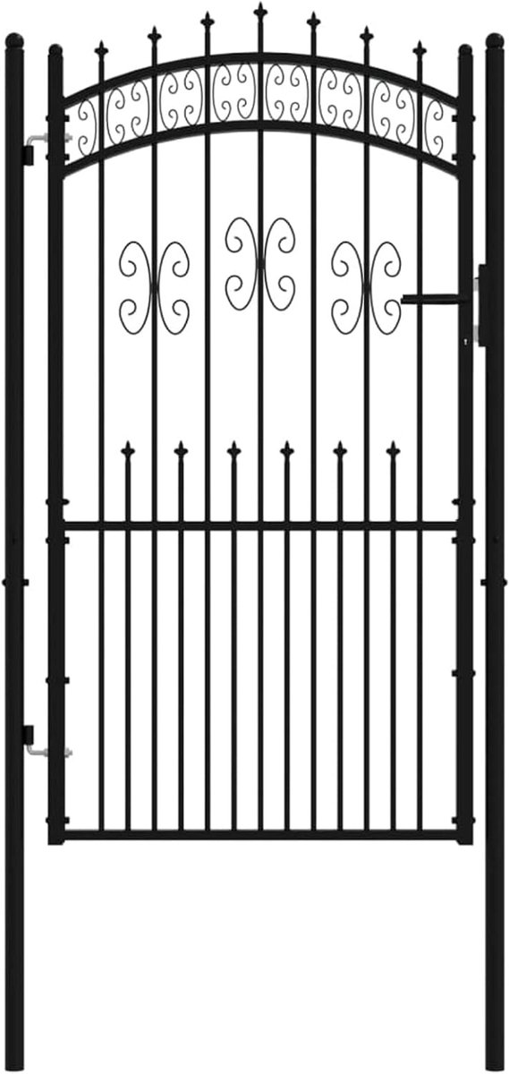 Tuinpoort Staal - Hekwerk Entree - Perk en Tuin - Speerpunten Design - 103 x 225 cm - Zwar