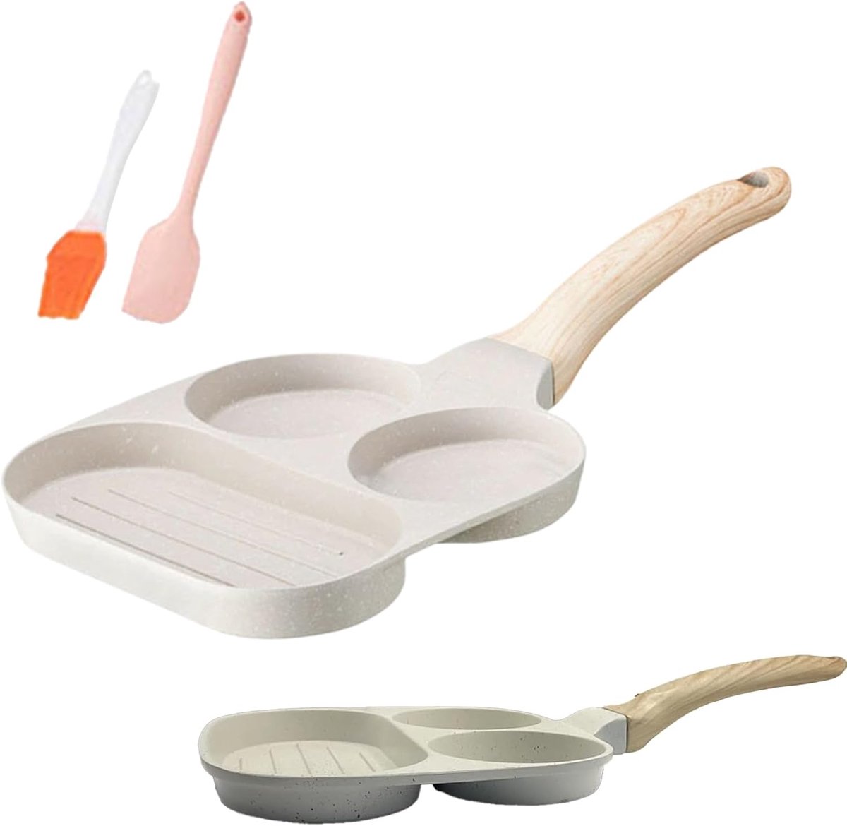 Omelet Pan Pannenkoekenpan Grill Ontbijt Bereiden Veelzijdige Kookplaat Compatibiliteit 19 cm Meerkleurig