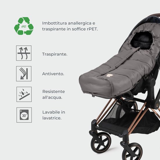 Baby Voetenzak - Autostoel Cover - Warmte Comfort - Bescherming tot -10°C - Tot 100 cm - Zachtroze van Merkloos — afbeelding 2