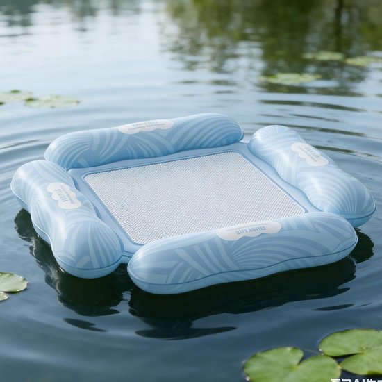 Opblaasbare Zwembadstoel - Drijvende Lounger - Water Ontspanning - Lekvrij Zadels Design - 110x100cm - Blauw — afbeelding 5