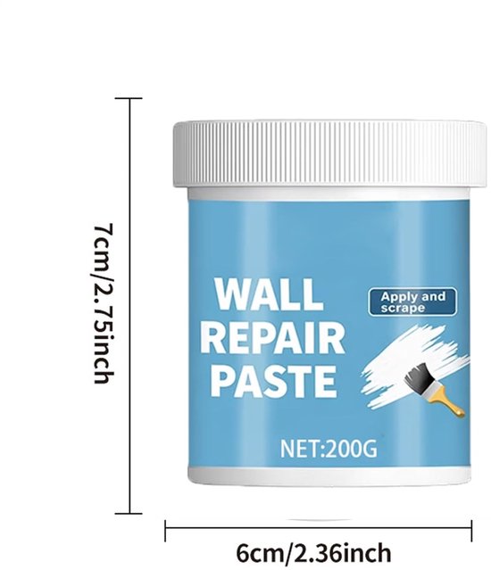 Gipsplaatreparatieset - Muurherstel Kit - Renovatie projecten - Waterdichte formule - 200 gram van Merkloos — afbeelding 2