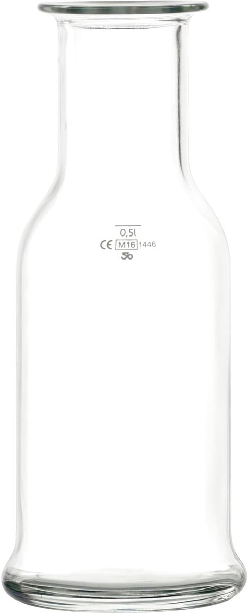 Glazen Karaf - Drank Serveerder - Water en Sap - Hoogwaardig Glas - 0.5 Liter 22cm - Transparant