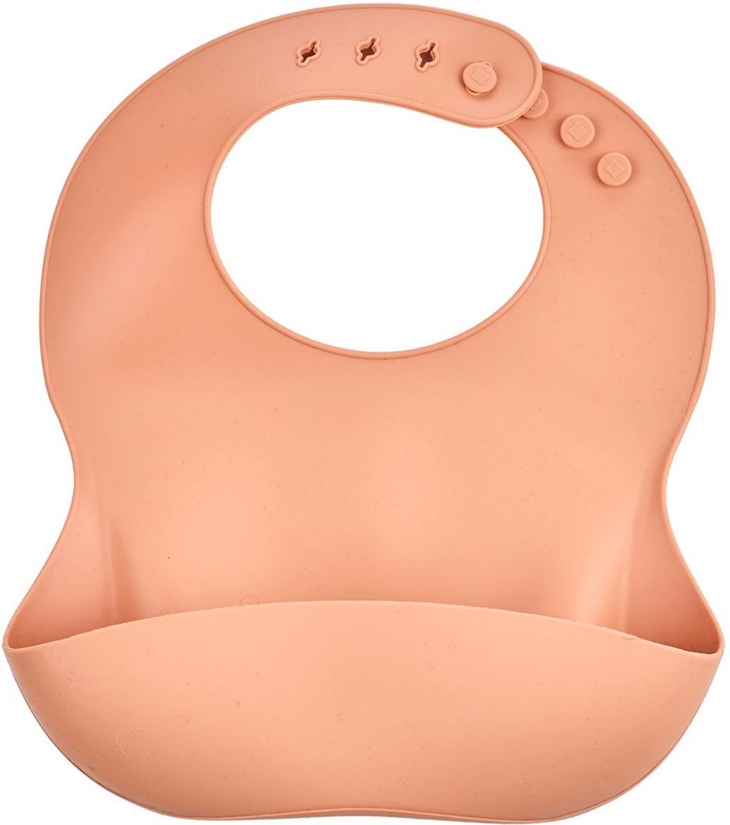 Siliconen slabbetje - THERMOBABY - Met vanger - Perzik