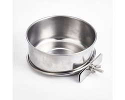 Voerbakjes & -cupjes voor vogels — Voerbakken voor papegaaien met klembevestiging (voor montage in de kooi) — Waterbakjes voor vogelkooien (set van 2)-10 cm