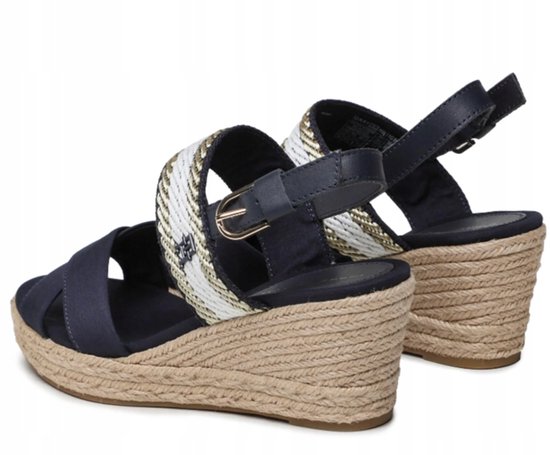 Tommy Hilfiger Espadrilles - Sandales Femme - Bleu - Cuir