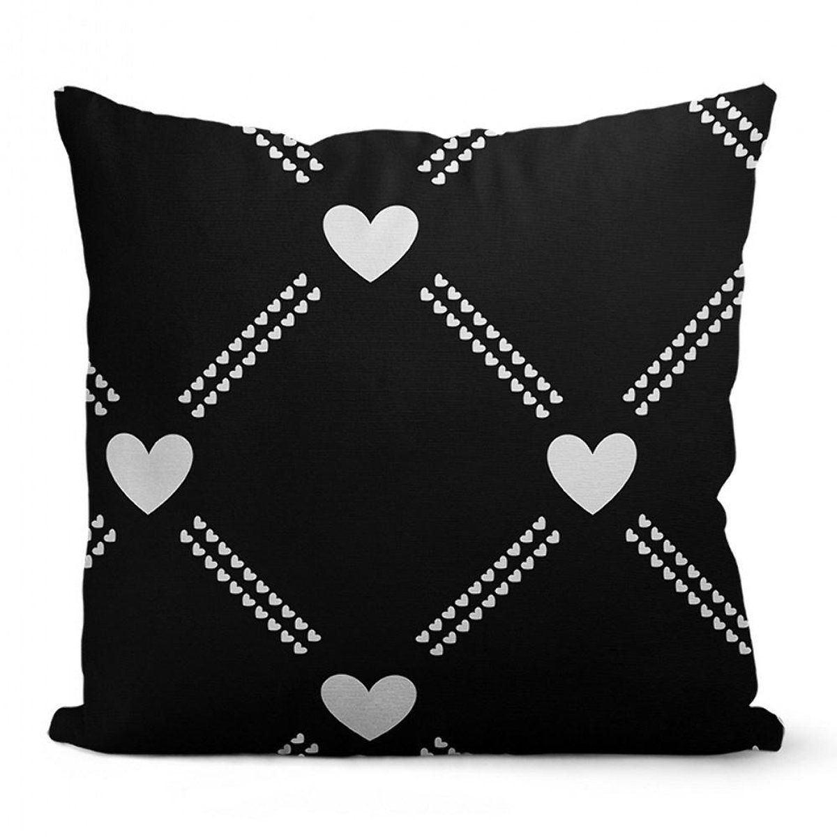 Domarex Cupid - Sierkussenhoes - 40x40 cm - Zwart/Wit - Polyester
