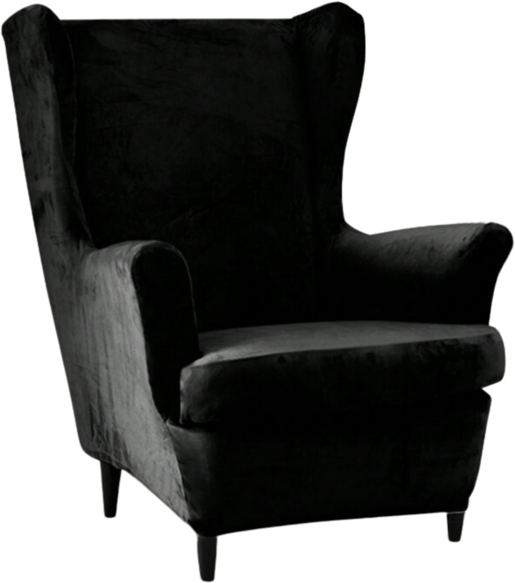 Elastisch Velours Fauteuilhoes - Zwart