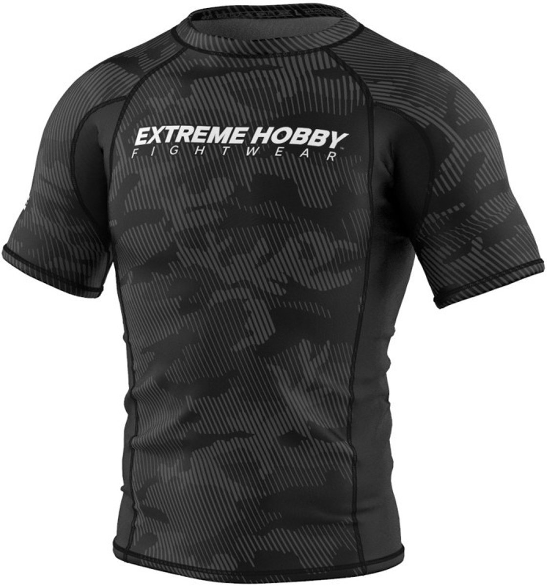 Extreme Hobby Havoc - Rashguard - Korte Mouwen - Compressie Shirt - Zwart Camo