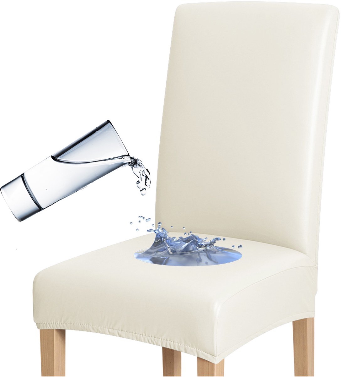 Meble odNowa Serie - Eco-Lederen Stoelhoes - Crèmekleurig - Waterdicht - Anti-vlekken