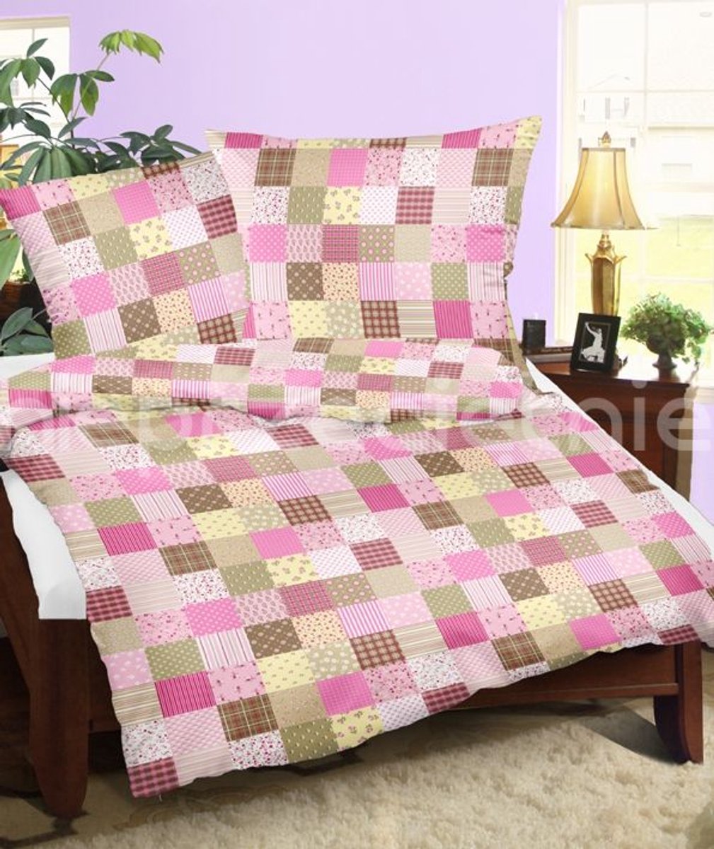KARO Paczłork Serie - Kussensloop - Roze - 40x40 cm - Rits Sluiting