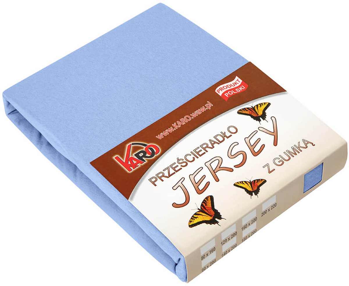 KARO - Jersey Hoeslaken - 120x200 cm - BLAUW