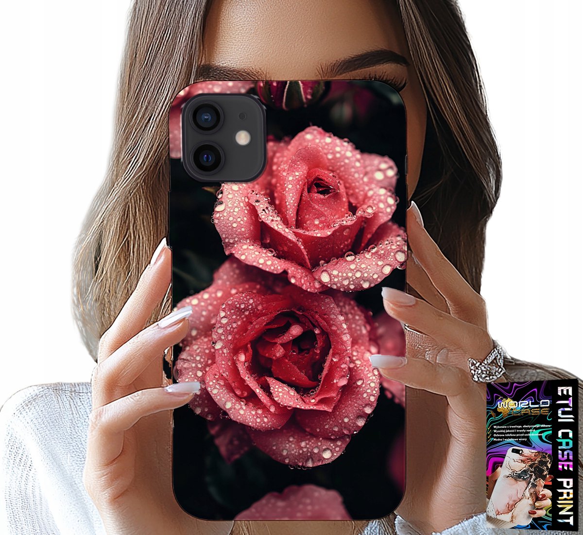 iPhone 13 Mini hoesje - Prachtige roze rozen, bloemenpatronen, hoesje