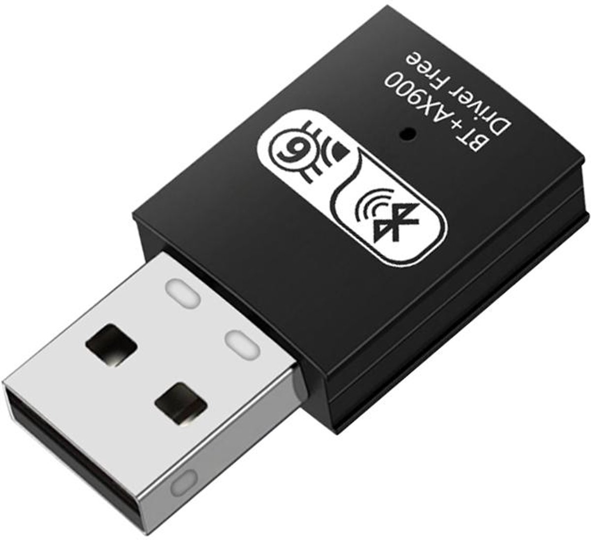 2-in-1 USB WiFi 6 en Bluetooth 5.4 Adapter - 900Mbps - Dual Band - Plug and Play - voor Laptop en Desktop - zwart