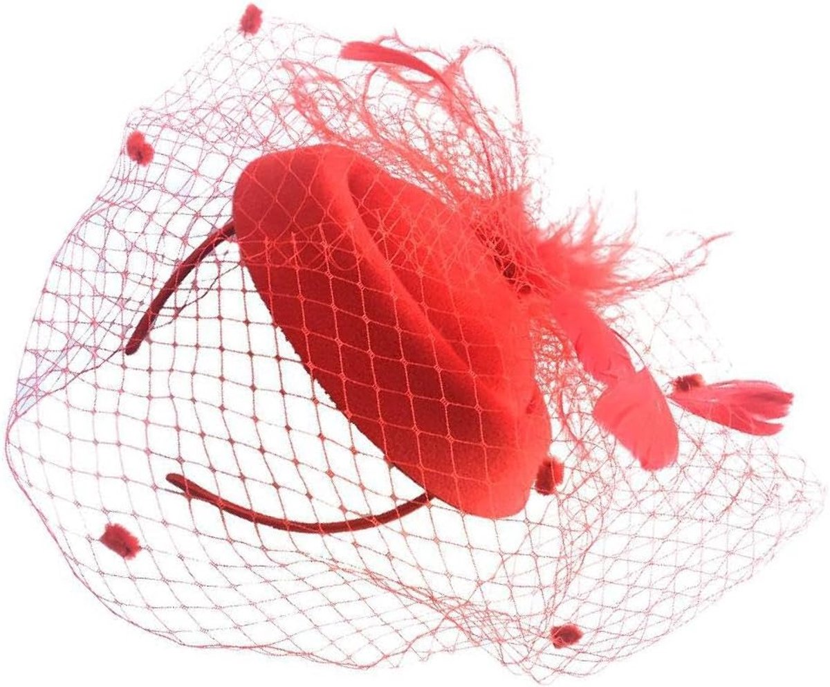Vogelkooi Hoed - Fascinator Hoofdtooi - Feest Bruiloft - Handgemaakt Vakmanschap - 23.5x7.5 cm