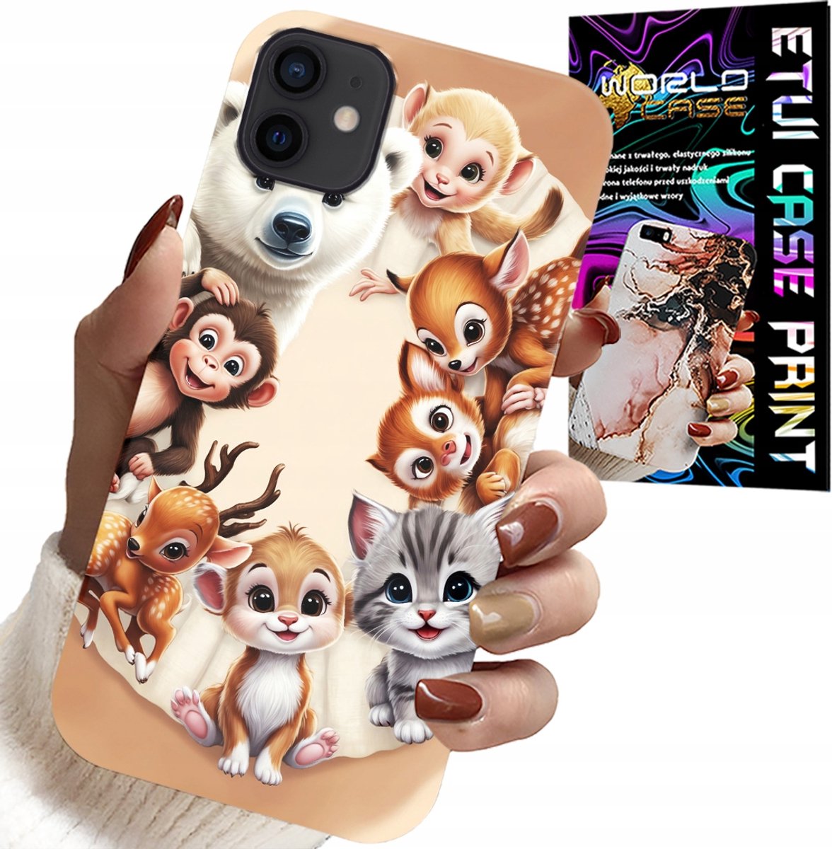 iPhone 12 Mini hoesje - achterkant voor kinderen met bosdieren