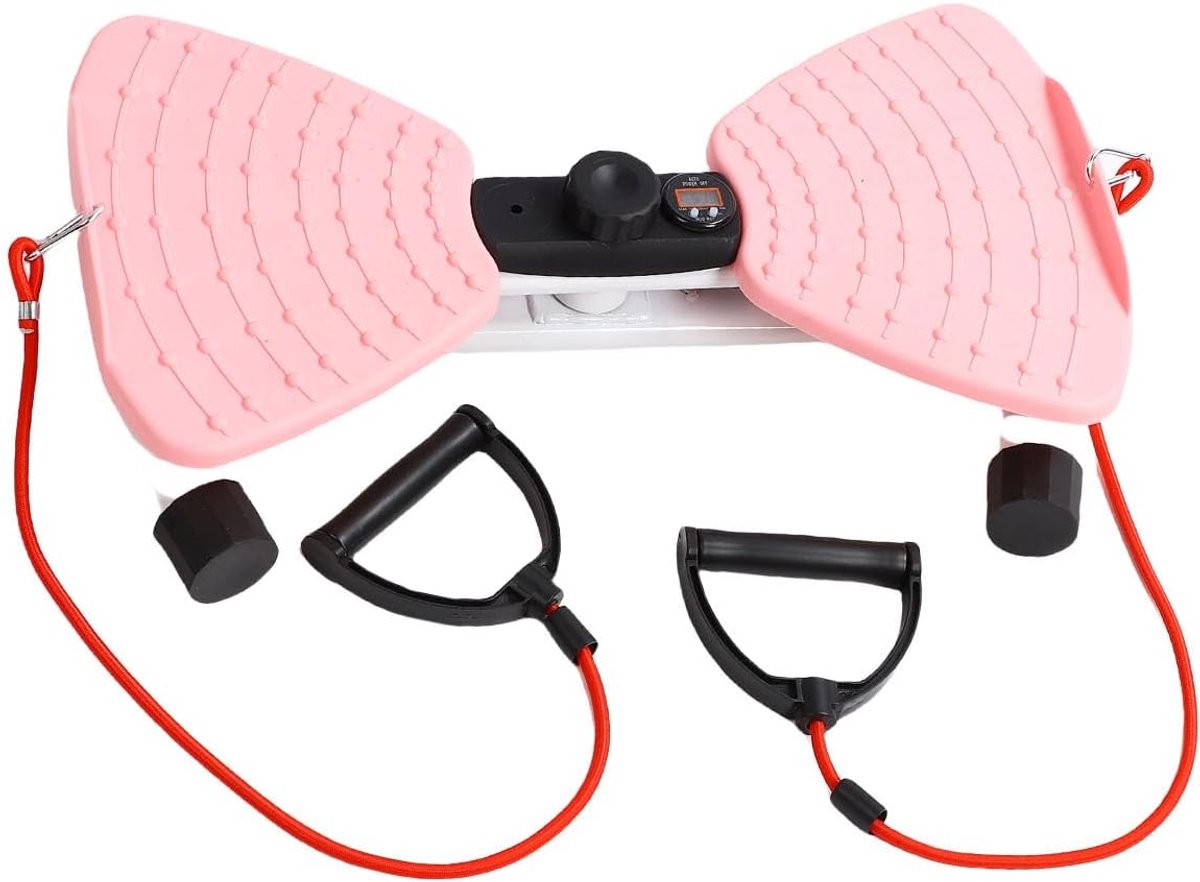 Taille Draaimachine - Twistboard Fitness - Buikspier Training - Stil Lagersysteem - 52 x 28 cm - Roze