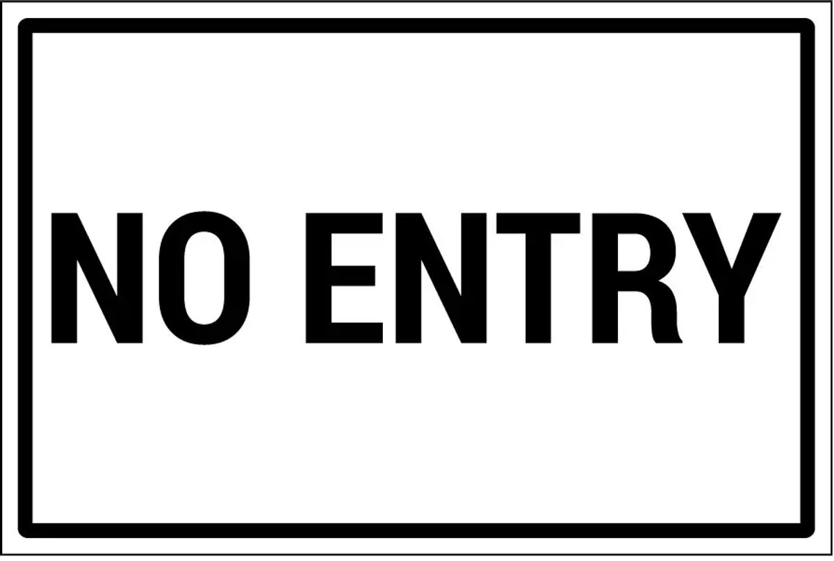 No entry sticker | 30 x 20 cm