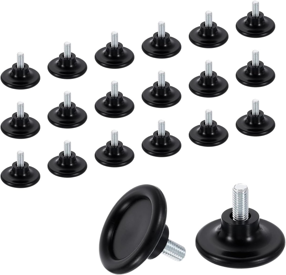 Meubelglijders Set - Verstelbare Poten - Stabiliteit Meubels - Roestbestendig Metaal - 45 x 16 mm - Zwart