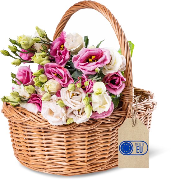 Panier en osier Creative Home avec poignée | 35x30x35cm | Poids léger | Décoration de Pasen pour pique-nique | Tissés à la main