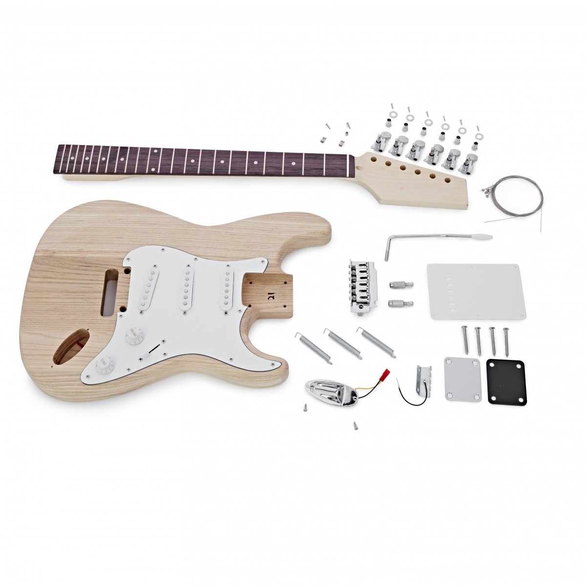 Guitarworks Duo-Cutaway Doe-het-zelf Elektrisch Gitaarpakket, Essenhout