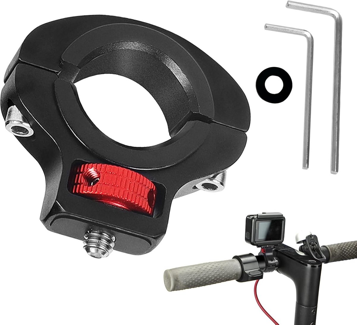 Universele 360° Draaibare Actiecamera Houder voor Fietsstuur - Aluminium Fietsbevestiging