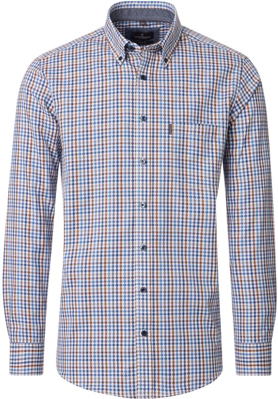 Casa Moda Chemise Carreaux Blauw - Taille 4XL - Hommes - Chemises Casual