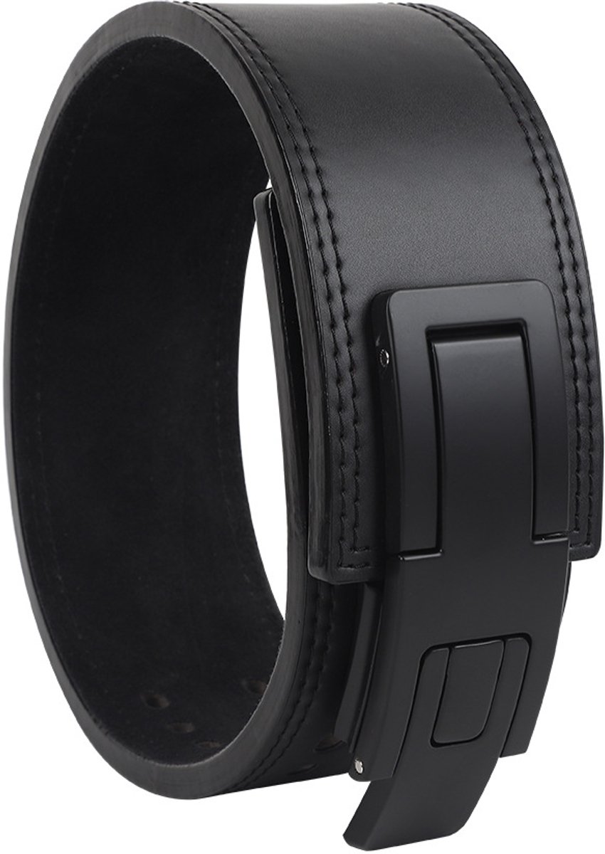13MM Lever Belt - Leren Heup Ondersteuning Voor Squat Deadlift - Verstelbaar Lever Buckle - Maat M (80-95cm) - Zwart
