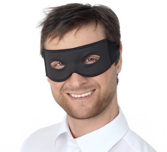 Smiffys Boeven oogmasker - Zwart masker voor feest en carnaval - Universele maat
