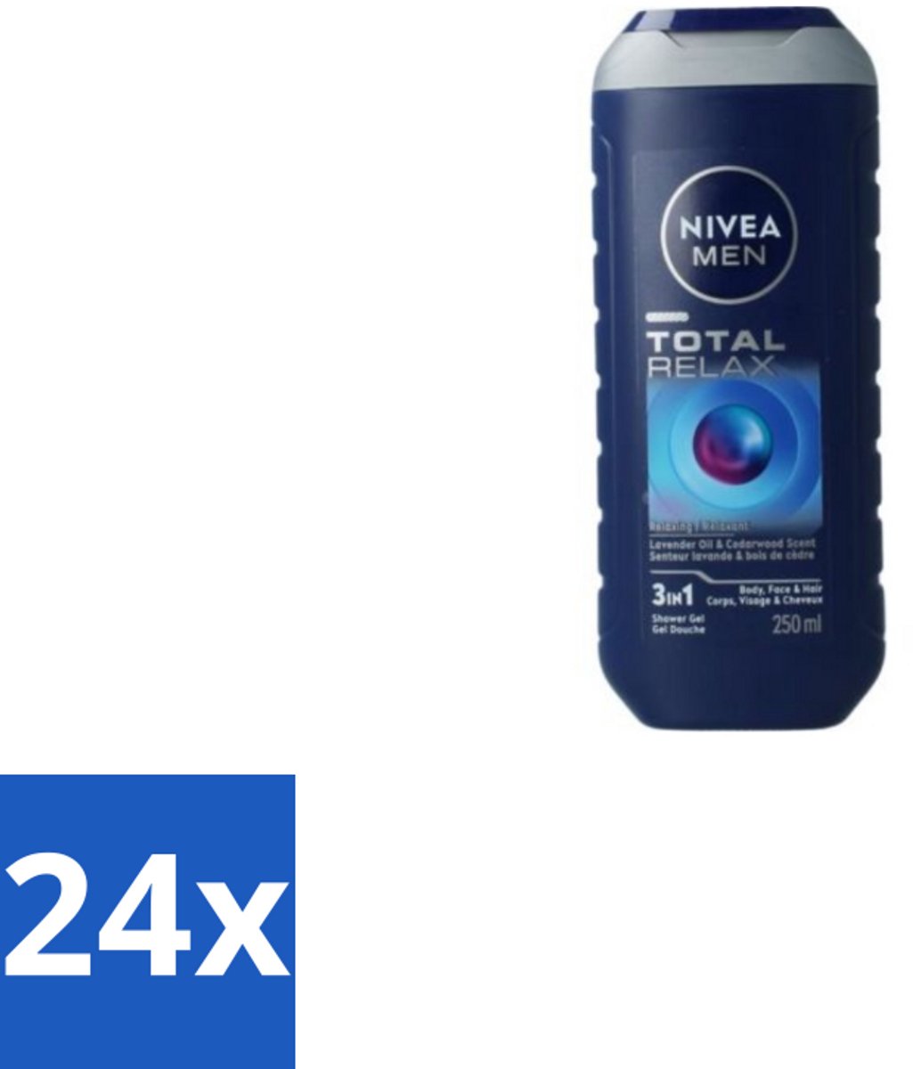 NIVEA Men Douchegel Total Relax 250 ml - Voordeelverpakking - 24 stuks