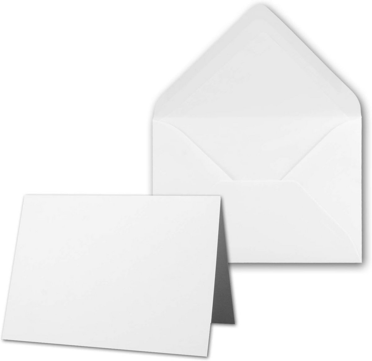 250x Set Witte Ansichtkaarten DIN A6/C6 Geribbeld Inclusief Gevoerde Enveloppen