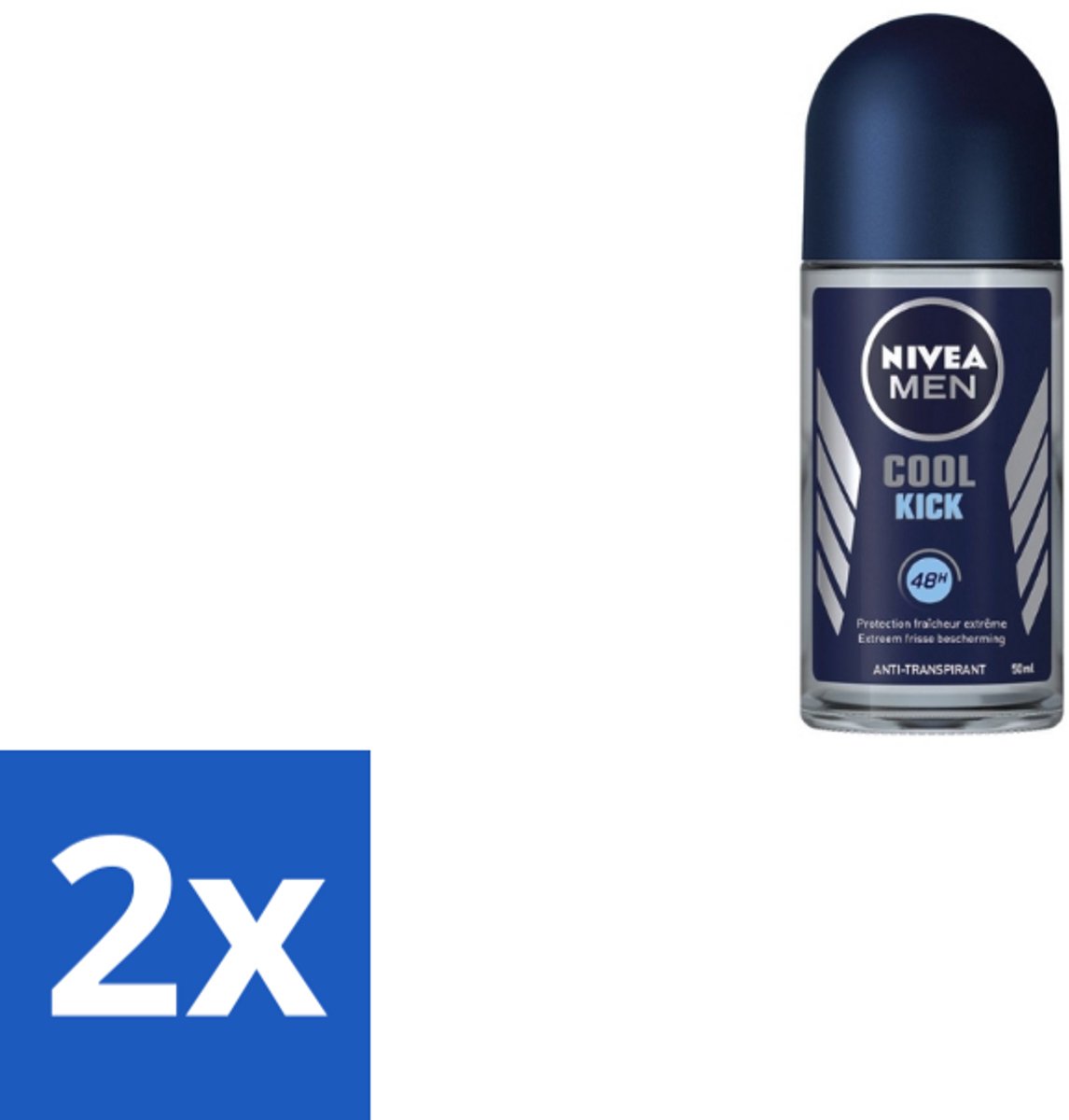 Nivea Men – Deodorant Roller – Cool Kick – 50 ml - Voordeelverpakking - 2 stuks