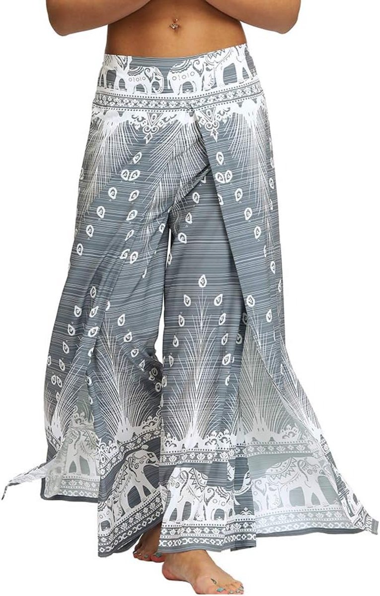 Dames Yogabroek met Wijde Pijpen Loose Fit Hoge Taille Bohemien Patroon