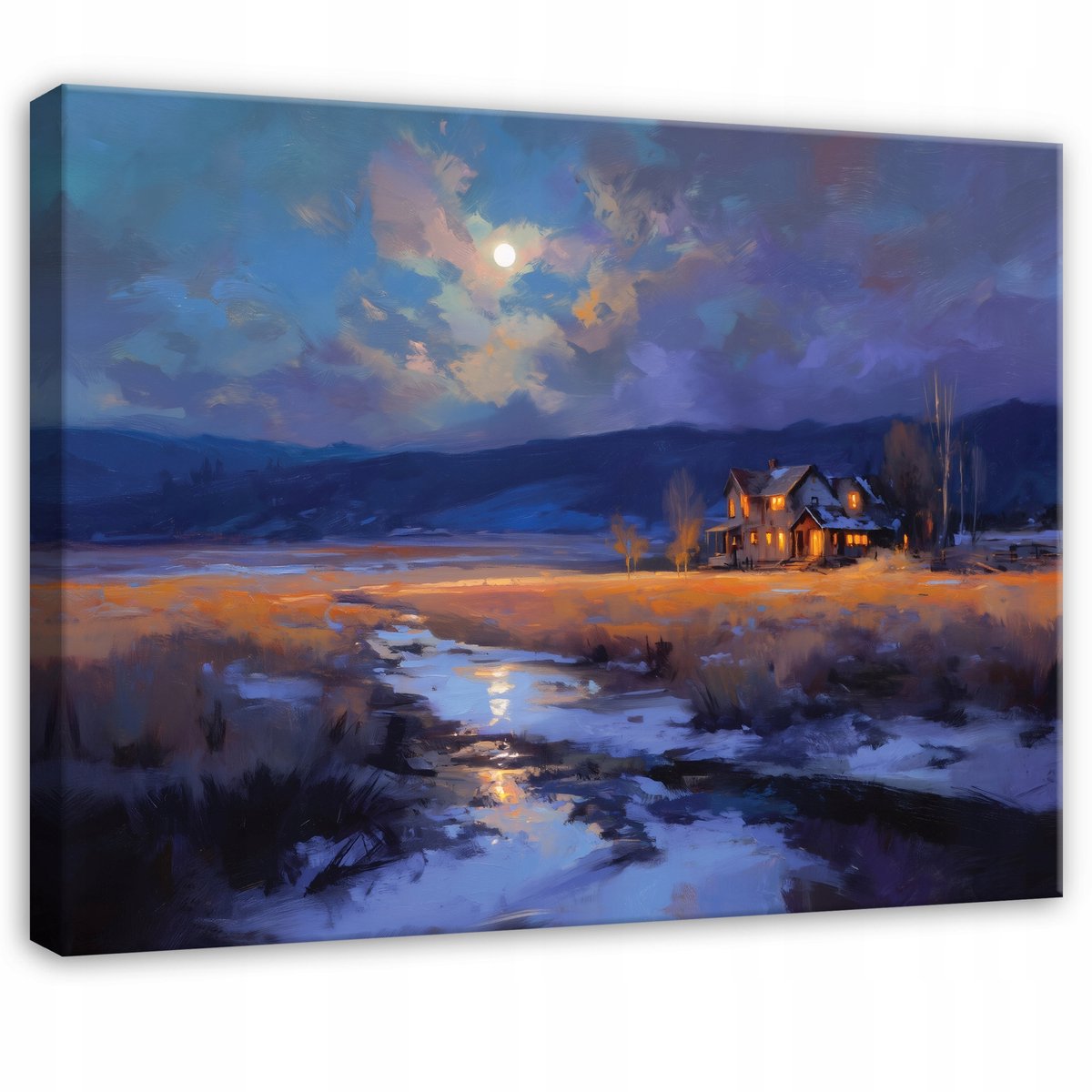WALLARENA Schilderij op canvas - 60x40 cm - Landschap natuur - Geschikt voor slaapkamer, salon, keuken Veelkleurig