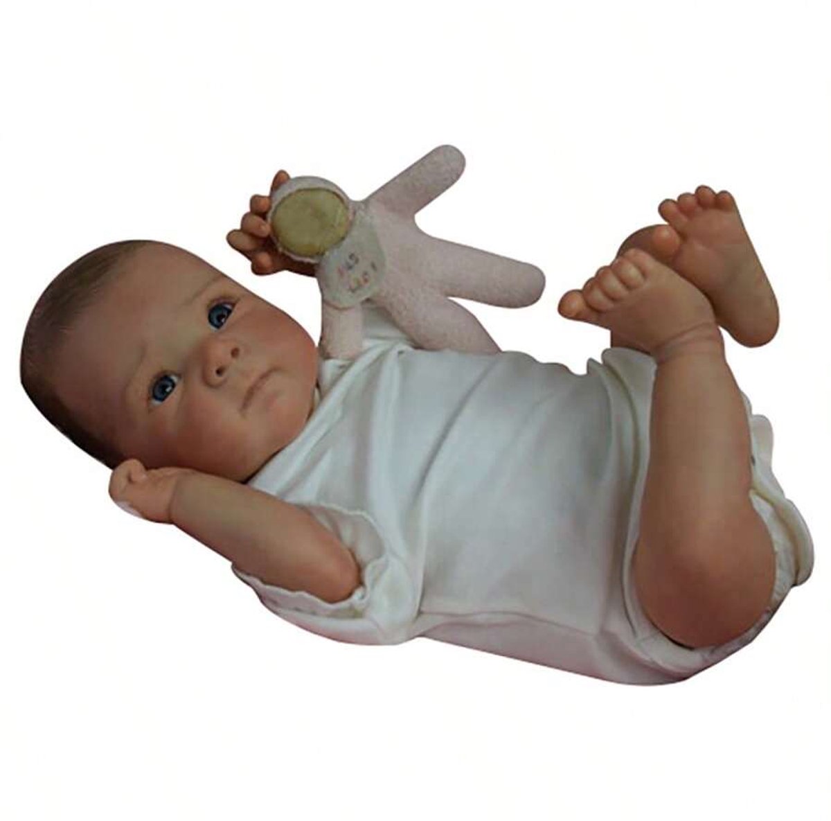 45 cm Reborn peuterpop met katoenen lijfje, zachte pasgeboren pop, met de hand gedetailleerd beschilderd met zichtbare aderen in 3D-effect