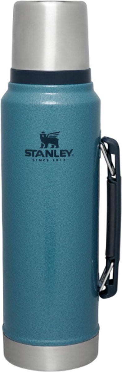 Stanley Classic Legendary Thermosfles 1.1QT (1L) met Handvat – RVS Vacuümfles met Bekerdeksel – Lekvrij – Houdt Drank 24u Warm/Koud – BPA-vrij – Hammertone Lake