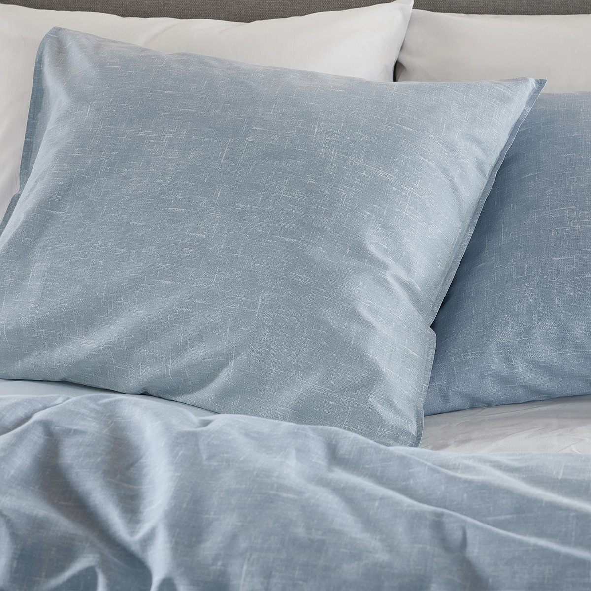 Damai Ebba 1-persoons dekbedovertrekset 155x220cm bio katoen lichtblauw + 1 kussensloop 60x70 blue
