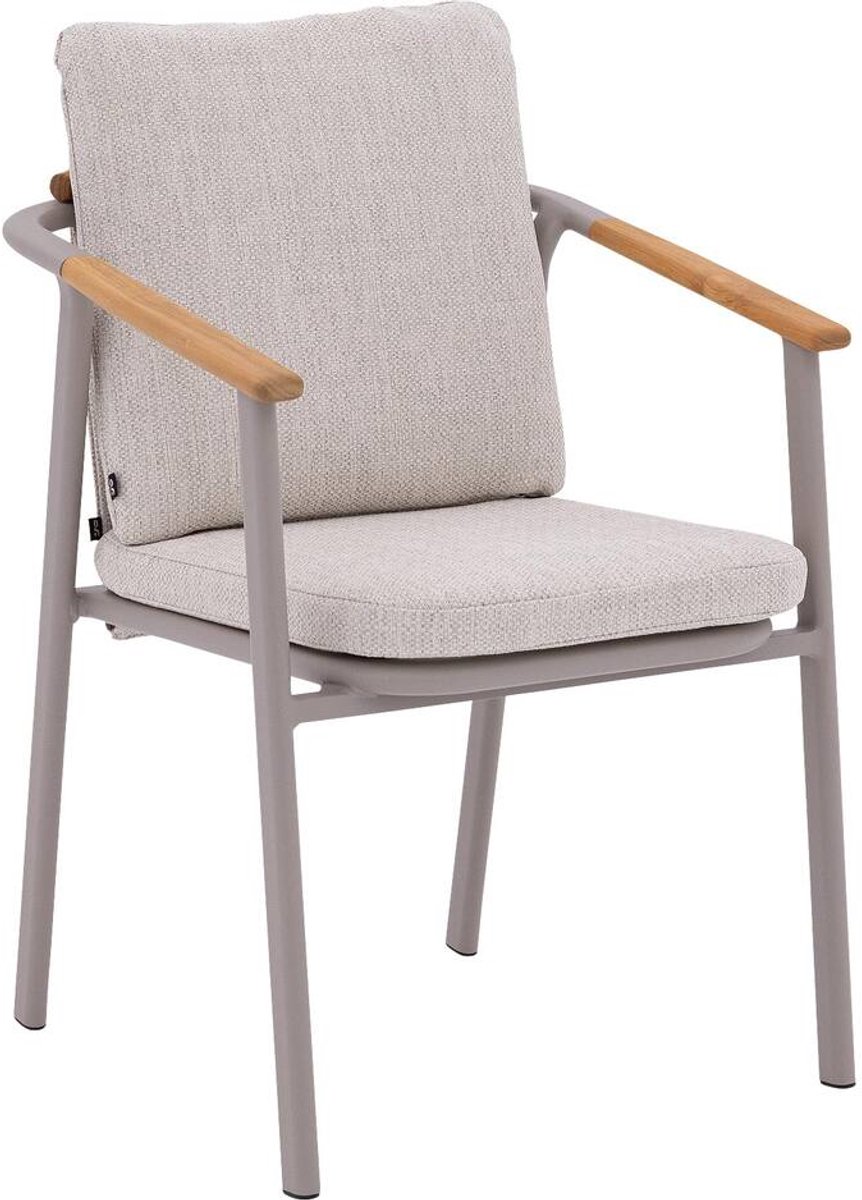 Goossens Stoel Viesta - Buitenstof - beige - 60 x 77 x 59 cm - Stapelbaar