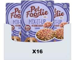 PetFoodie Hondenvoer Nat Mix-It-Up Lam - 16 x 60 gr - Voordeelverpakking