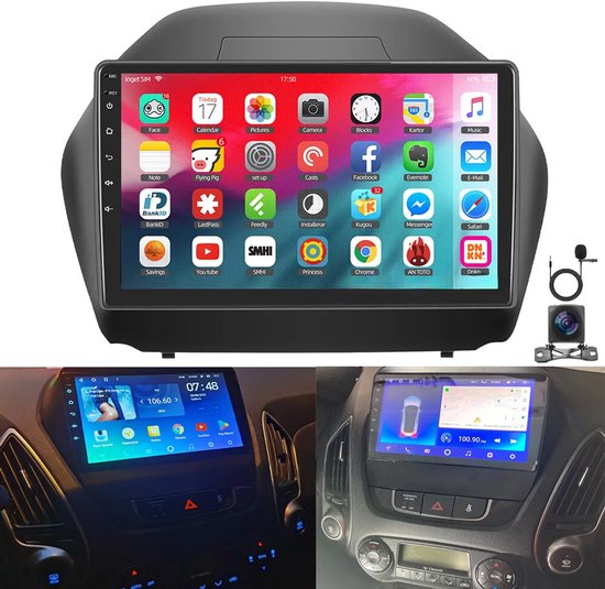 Foto: Autoradio 10 inch android 14 4 64 gb geheugen gps navigatie wifi bluetooth ahd achteruitrijcamera microfoon geschikt voor hyundai ix35 modellen van 2009 2015