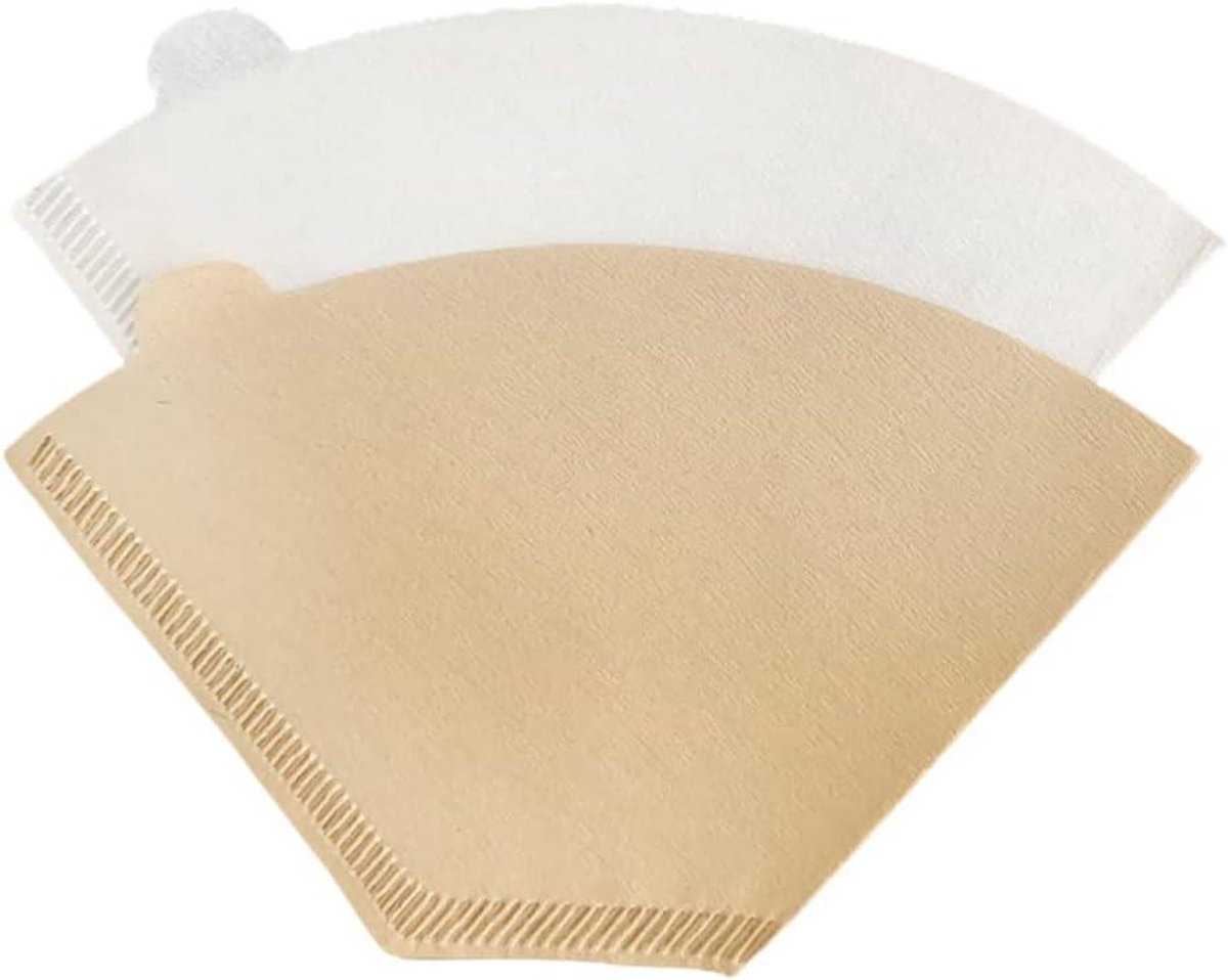100 Stuks Koffie Filterpapier, Geschulpte Papieren Filters voor Koffie Druppelaar & Giet Over Koffiezetapparaat - Ongebleekt, Milieuvriendelijk