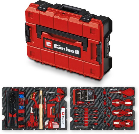 Einhell Hobby E-Case 153-delige gereedschapskoffer (elektronica reparatieset, elektrotechnisch werk, elektronica tangen, E-Case systeem voor hobbytoepassingen)